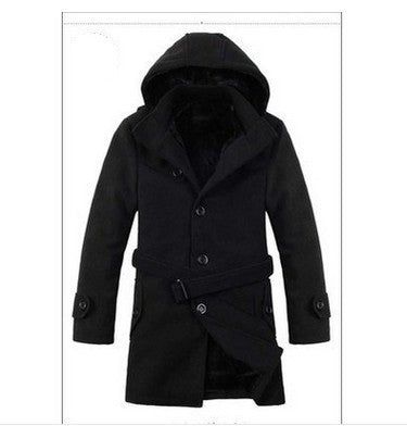 Plush thick mid-length woolen coat