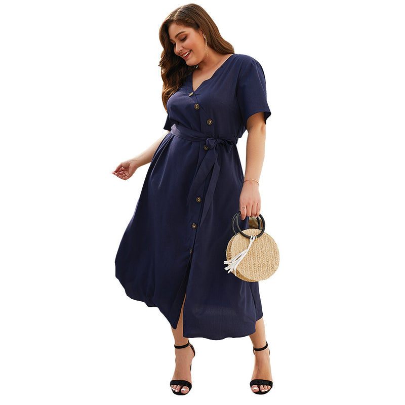 Women's plus size V-neck dress