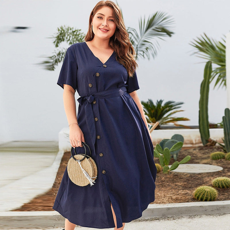 Women's plus size V-neck dress