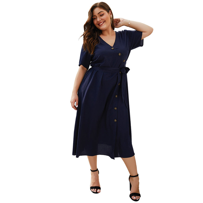 Women's plus size V-neck dress