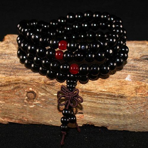 Beaded Knot black ebony Men Bracelets Bangles - MAJESTUEUX EMERAUDE