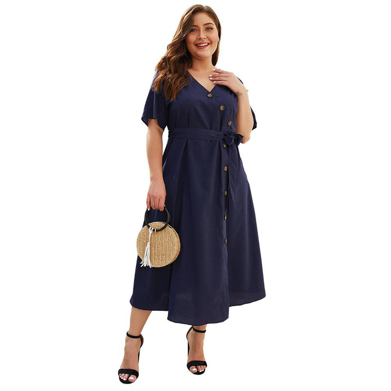 Women's plus size V-neck dress