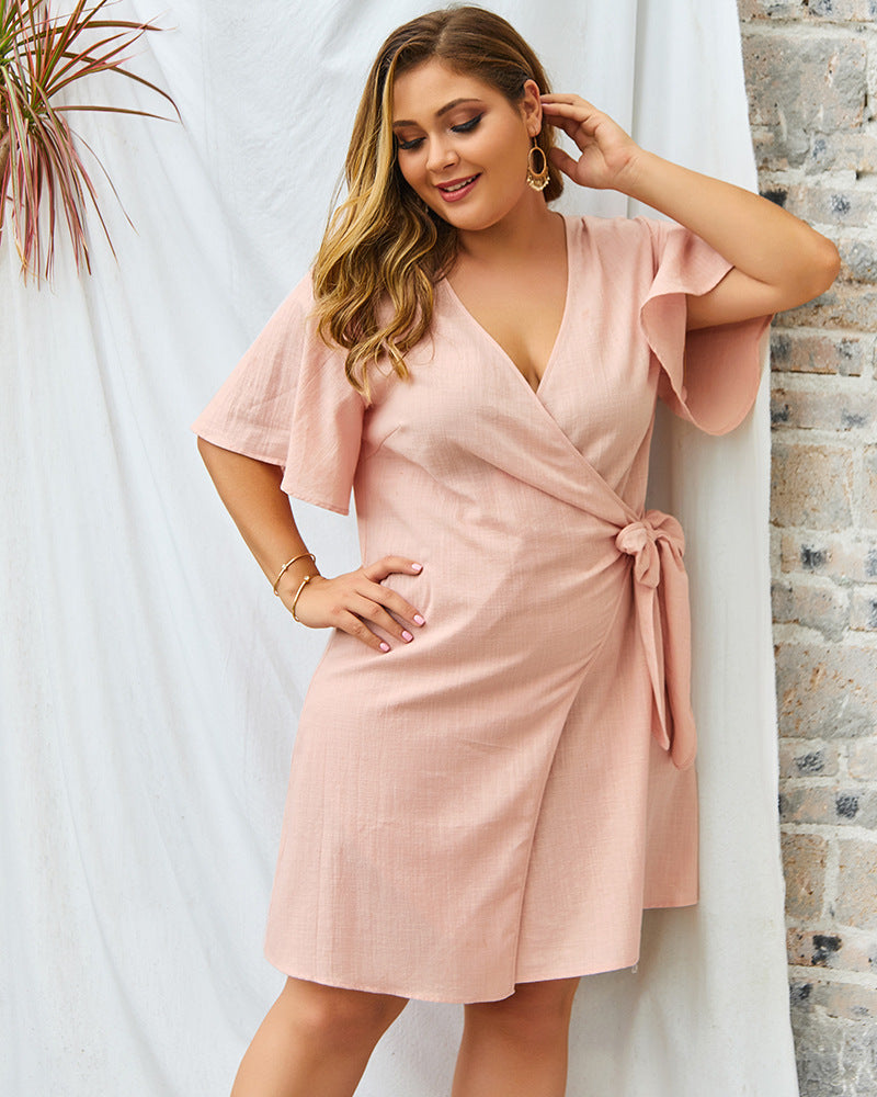 Plus size V-neck sexy skirt