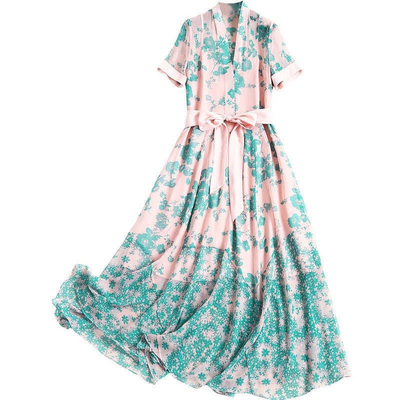 Fashion printed chiffon dress