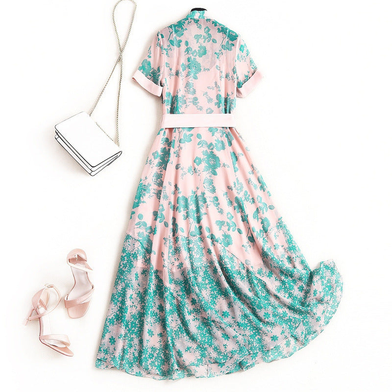 Fashion printed chiffon dress