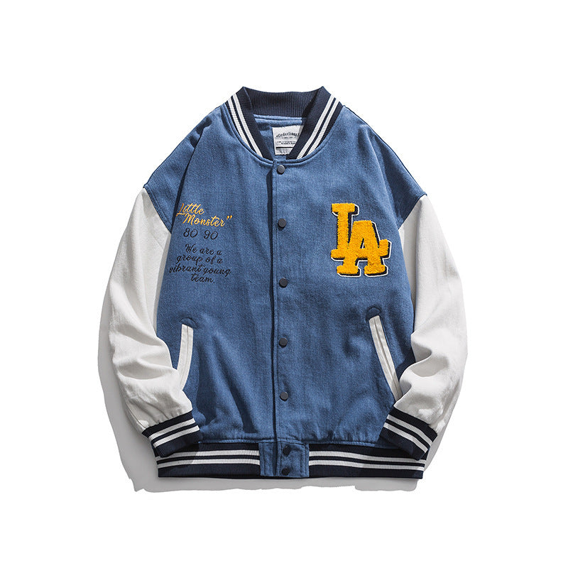 Tide Brand Letter Embroidery Loose Jacket