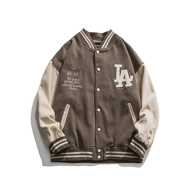 Tide Brand Letter Embroidery Loose Jacket