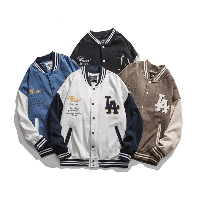 Tide Brand Letter Embroidery Loose Jacket