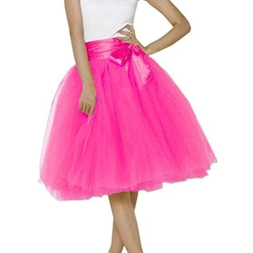 Puff Skirt Pleated Mesh Skirt